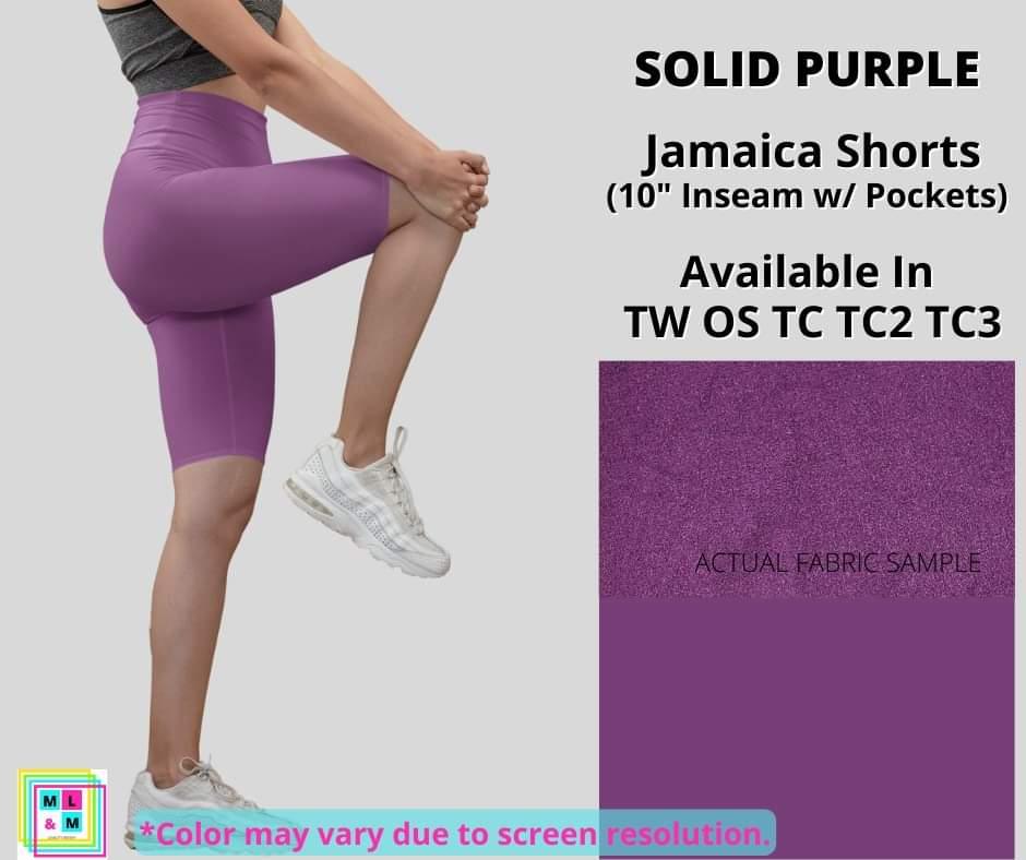 Solid Purple 10" Jamaica Shorts