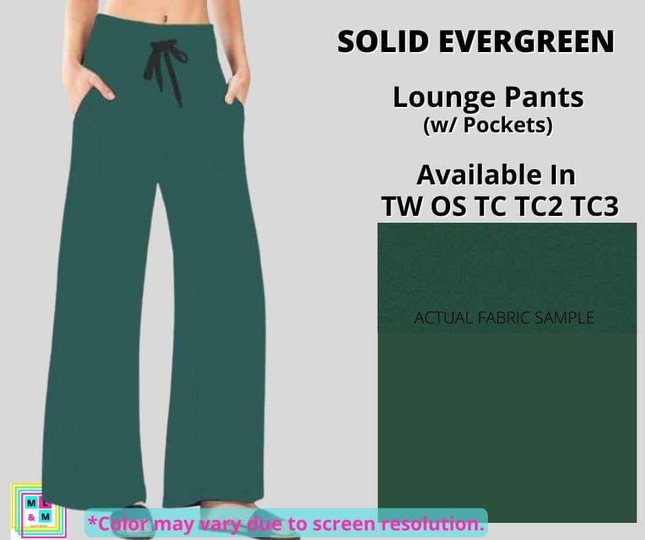 Solid Evergreen Full Length Lounge Pants
