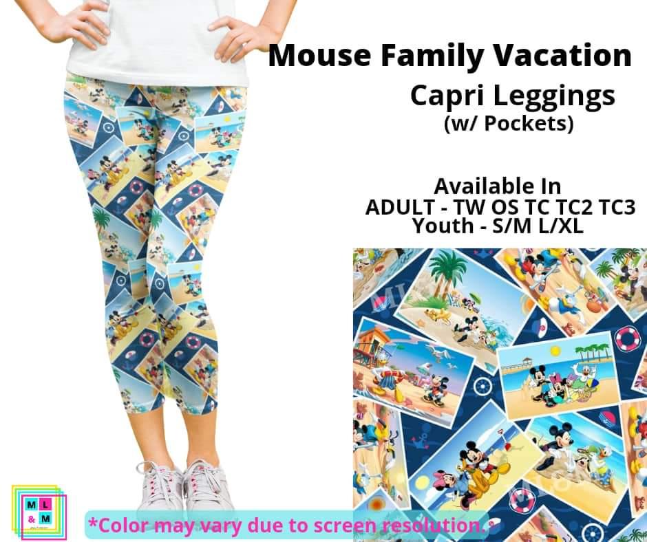 Mouse Family Vacation Capri Length w/ Pockets