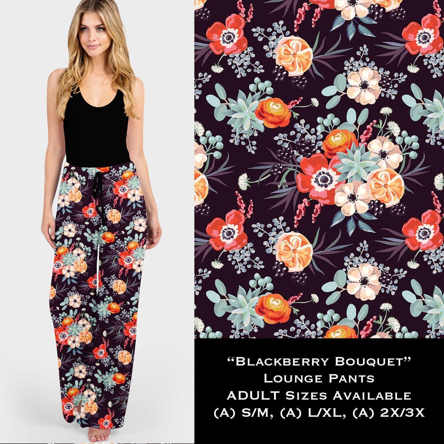 Blackberry Bouquet - Lounge Pants - That’s So Fletch Boutique 