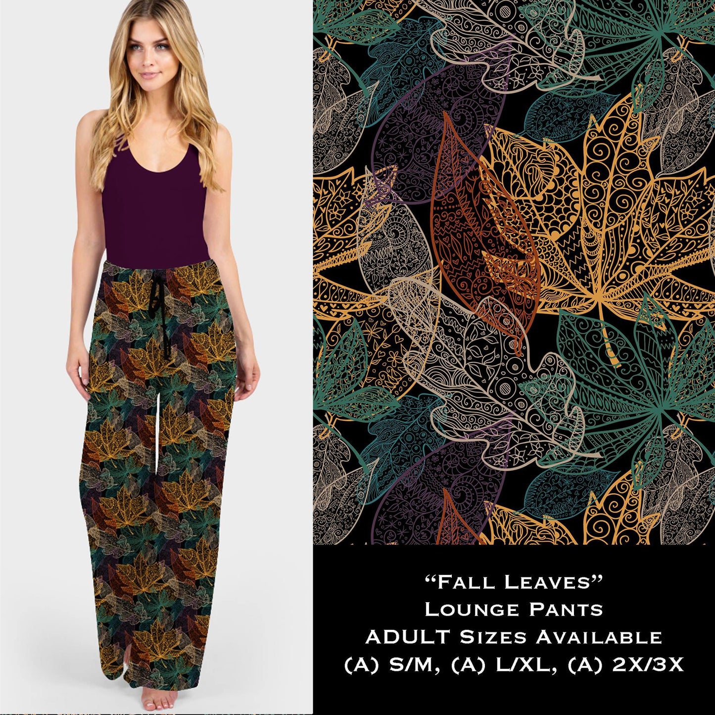 Fall Leaves - Lounge Pants - That’s So Fletch Boutique 