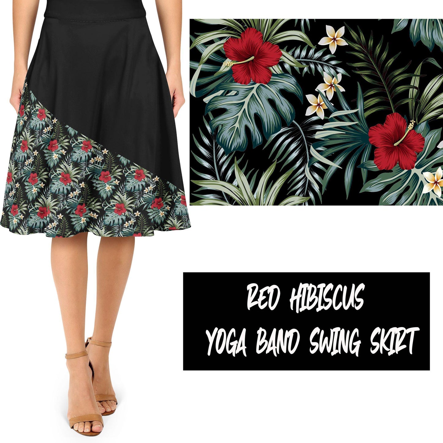 RED HIBISCUS-EXCLUSIVE SWING SKIRTS - That’s So Fletch Boutique 
