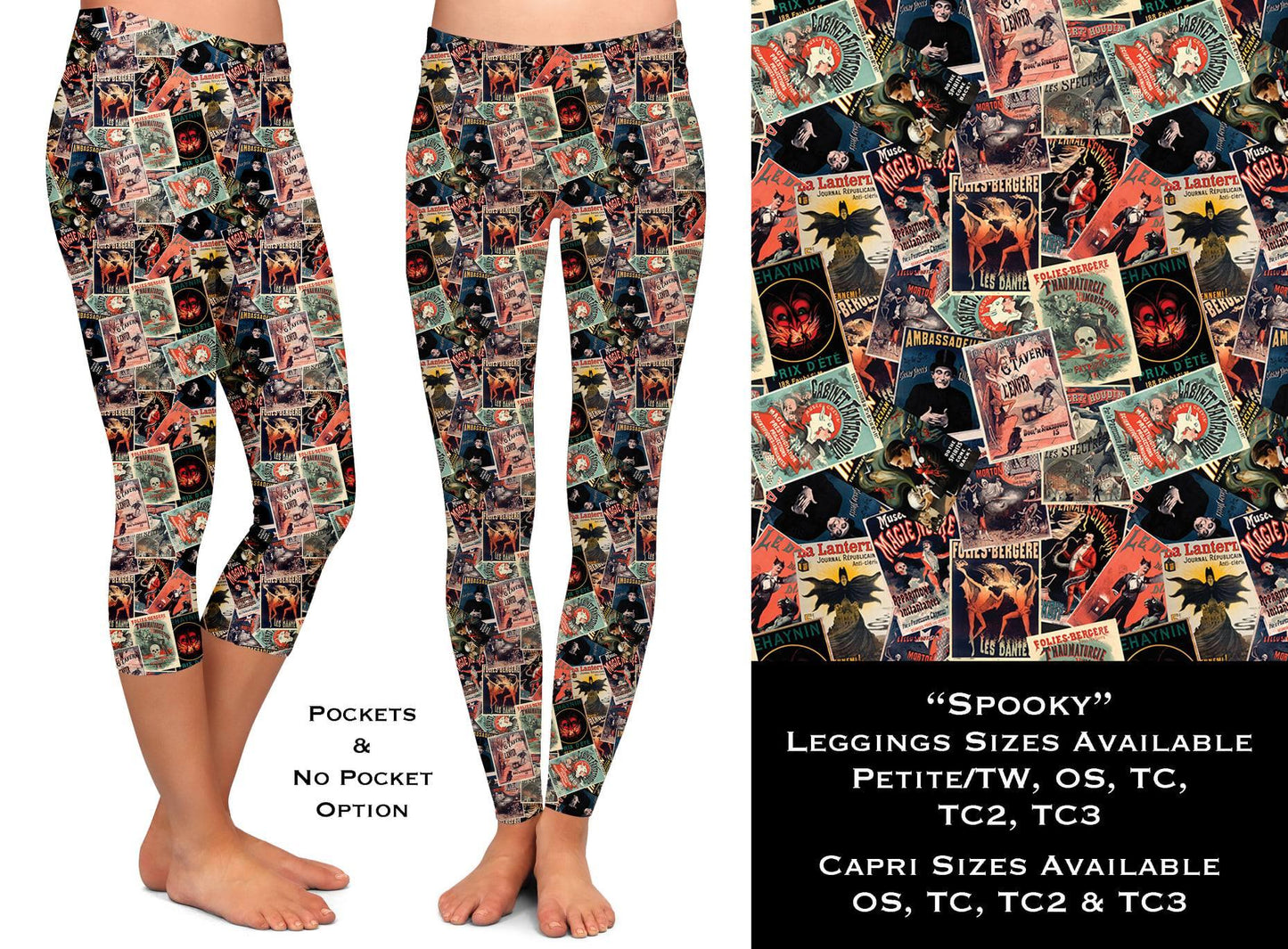 Spooky Full & Capri Leggings w/Pockets