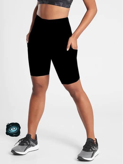 CONCEAL CARRY RUN- SOLID BLACK BIKER SHORTS