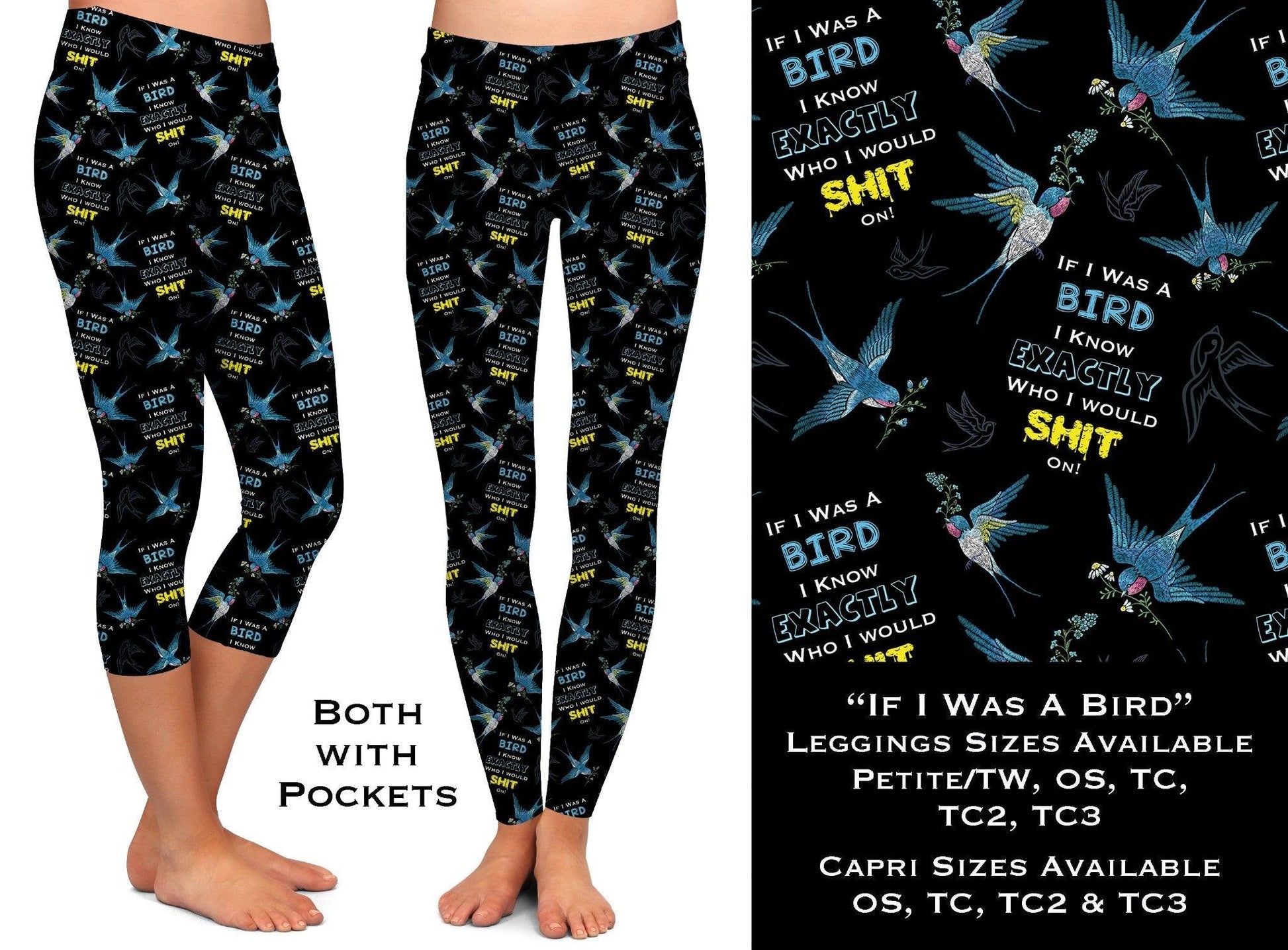 If I Was A Bird Leggings & Capris with Pockets - That’s So Fletch Boutique 