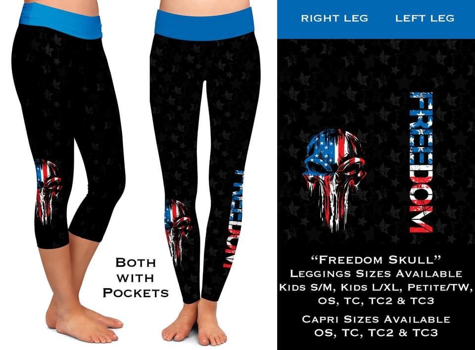 Freedom Skull Leggings & Capris - That’s So Fletch Boutique 