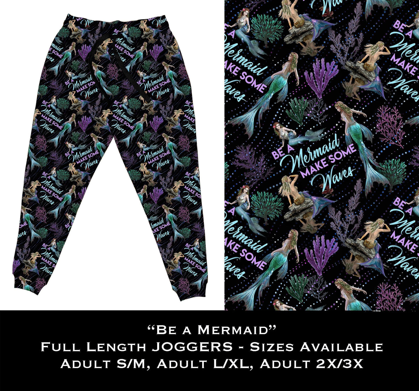 Be a Mermaid~Make Waves - Full Joggers - That’s So Fletch Boutique 