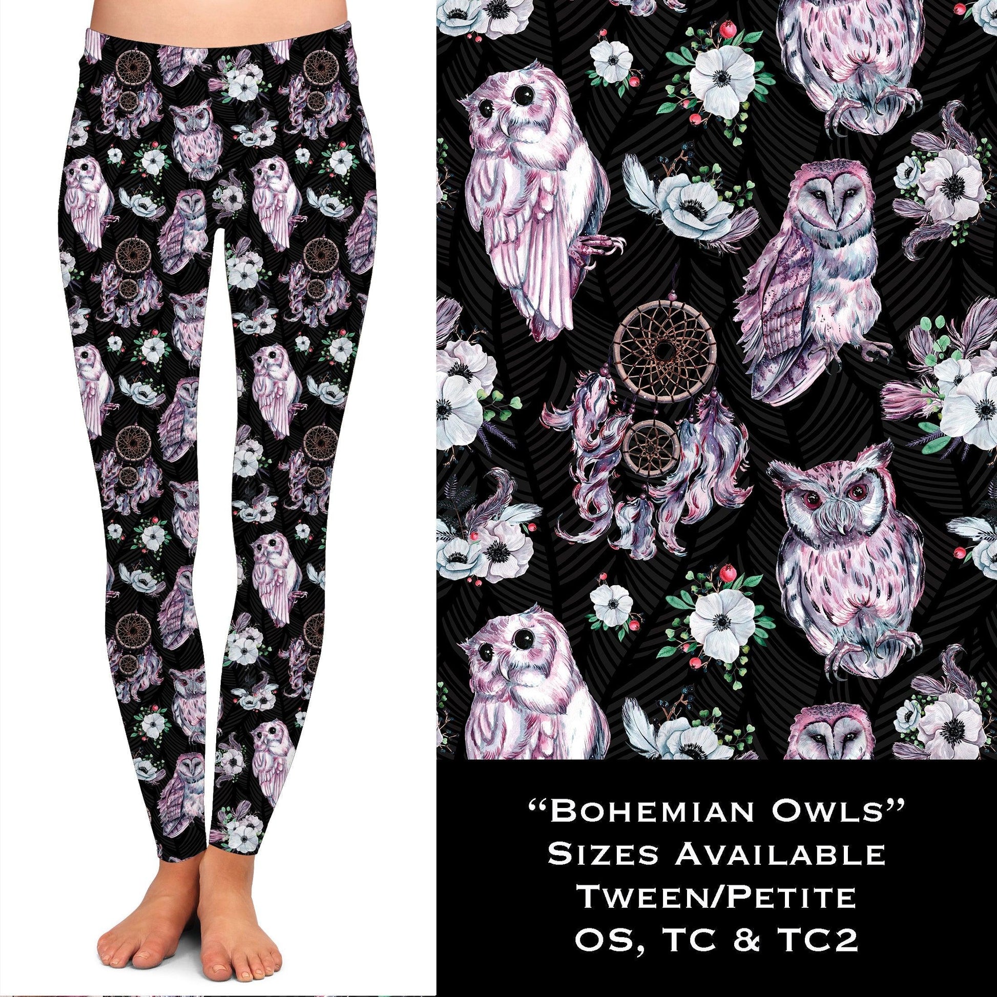Bohemian Owls - Leggings with Pockets - That’s So Fletch Boutique 