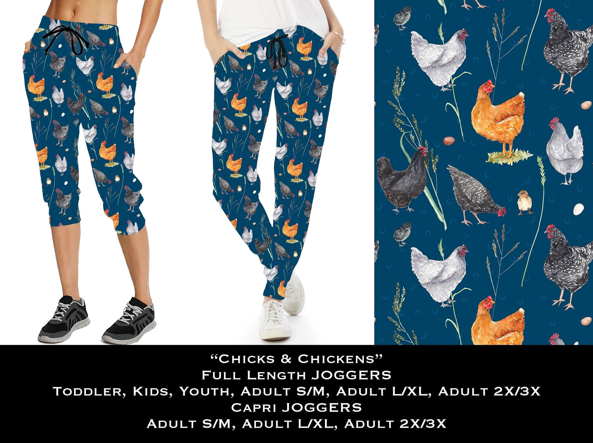 Chicks & Chickens - Full & Capri Joggers - That’s So Fletch Boutique 