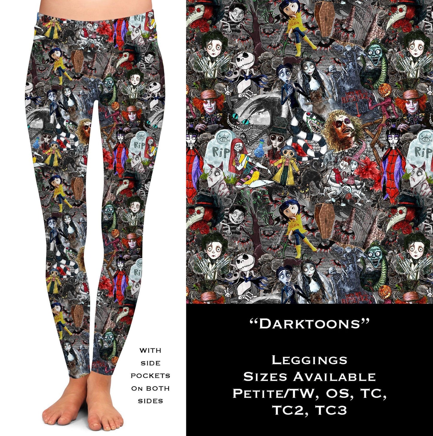 Darktoons - Leggings with Pockets - That’s So Fletch Boutique 