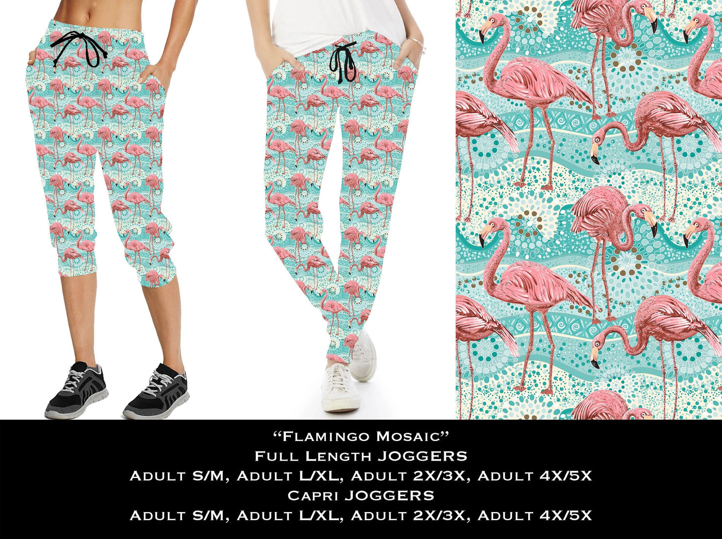 Flamingo Mosaic - Full & Capri Joggers - That’s So Fletch Boutique 