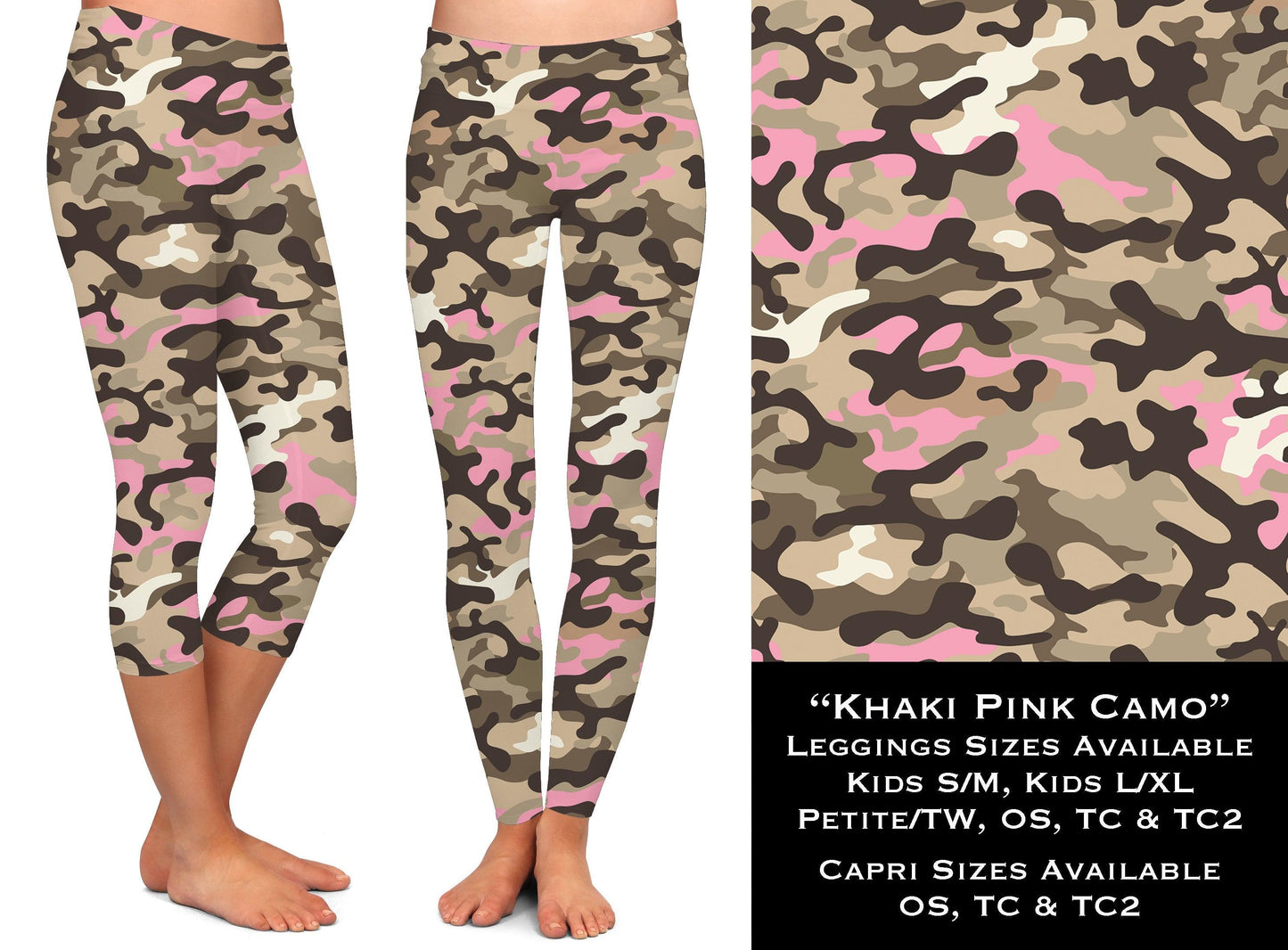 Khaki Pink Camo - Legging & Capri - That’s So Fletch Boutique 