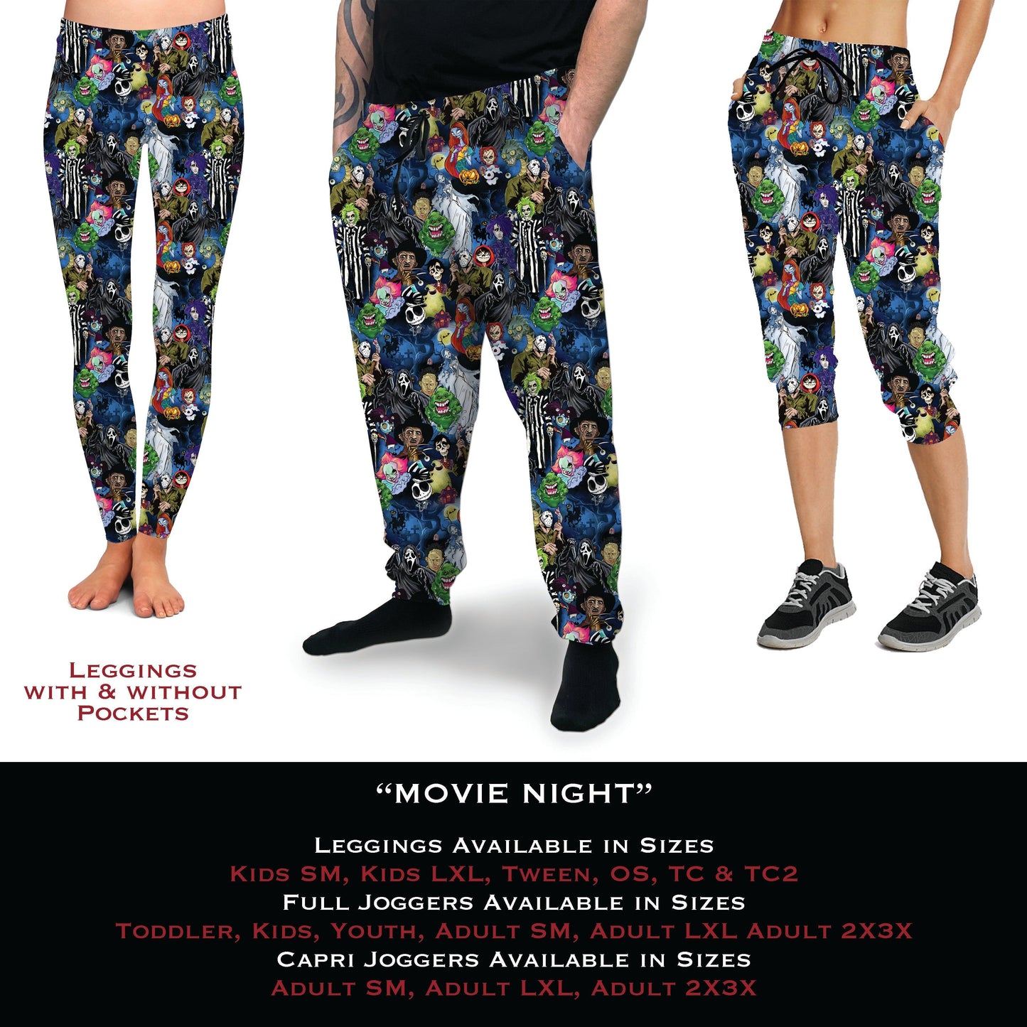 Movie Night -Full & Capri Length Leggings - That’s So Fletch Boutique 