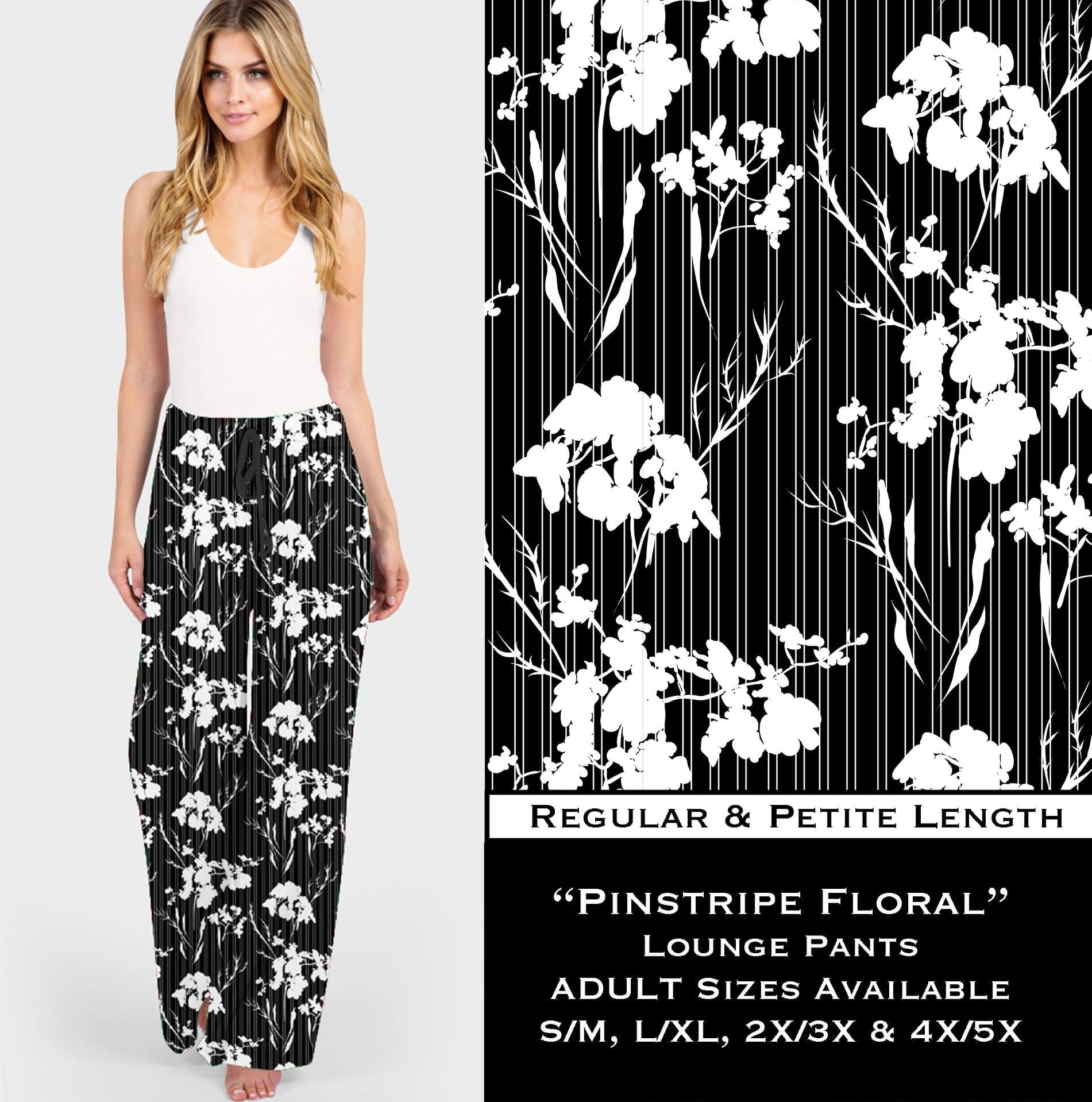 Pinstripe Floral Lounge Pants - That’s So Fletch Boutique 