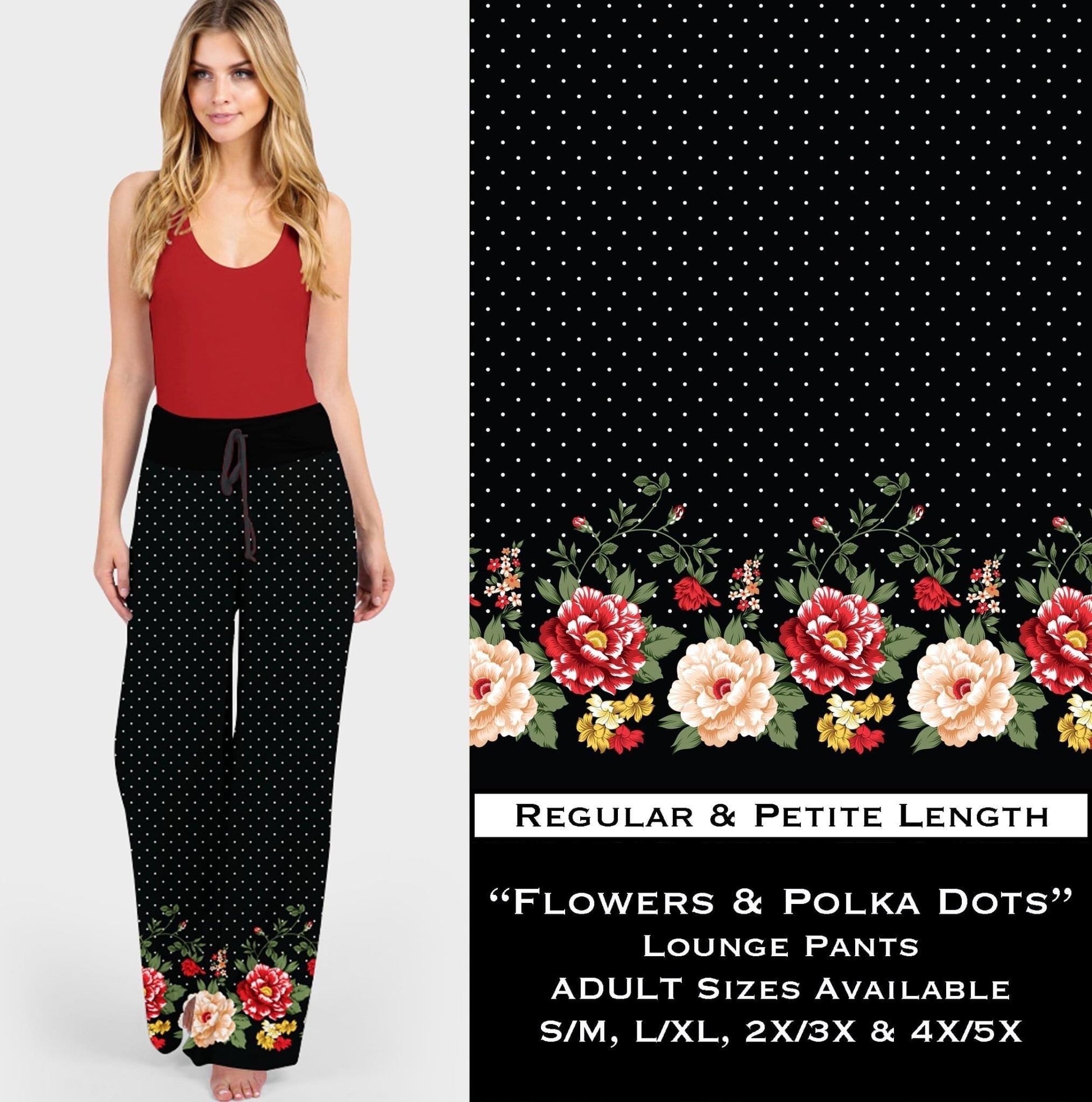 Flowers & Polka Dots Lounge Pants - That’s So Fletch Boutique 