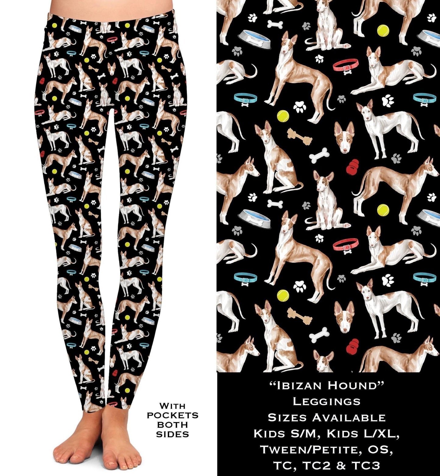 Ibizan Hound Leggings with Pockets - That’s So Fletch Boutique 