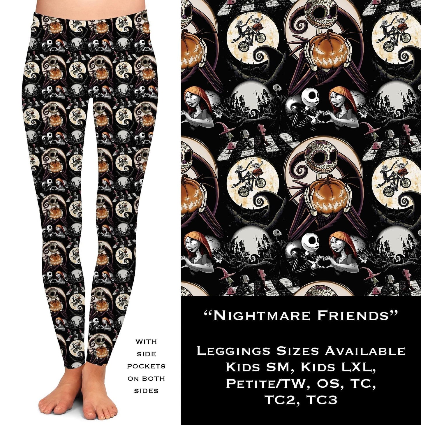 Nightmare Friends Leggings with Pockets - That’s So Fletch Boutique 