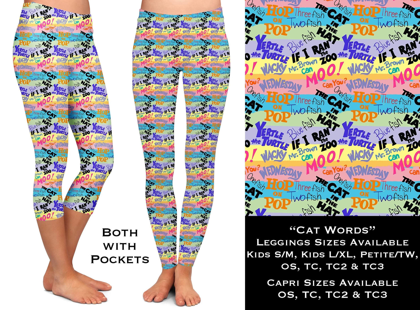 Cat Words - Leggings & Capri with Pockets