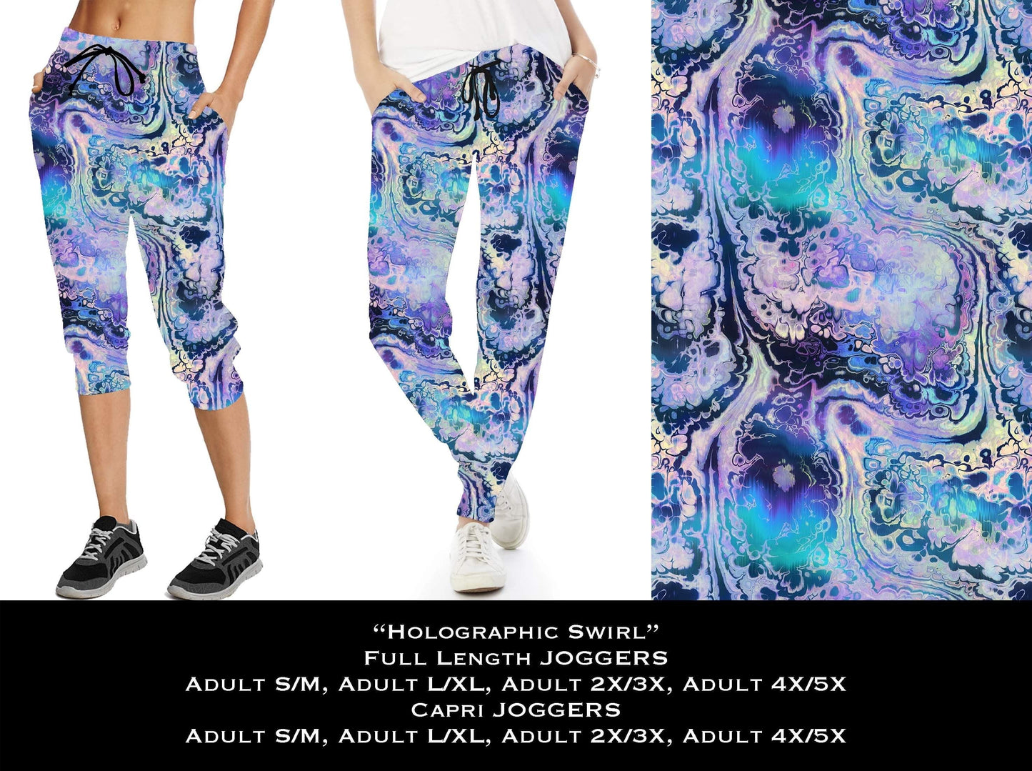 Holographic Swirl - Full & Capri Joggers - That’s So Fletch Boutique 
