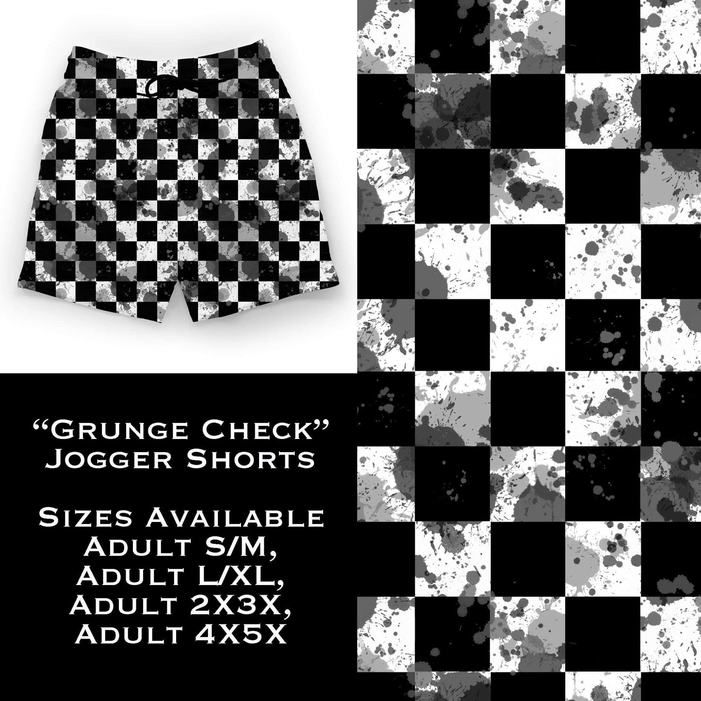 Grunge Check Jogger Shorts - That’s So Fletch Boutique 