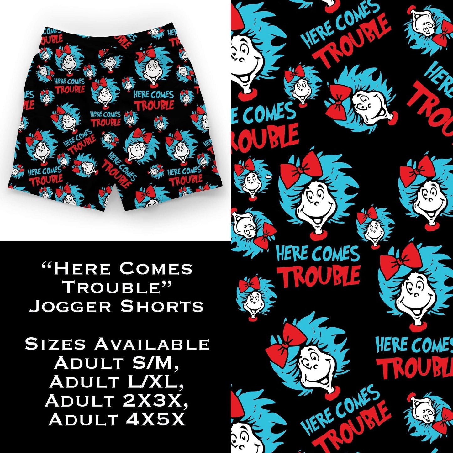 Here Comes Trouble Jogger Shorts - That’s So Fletch Boutique 