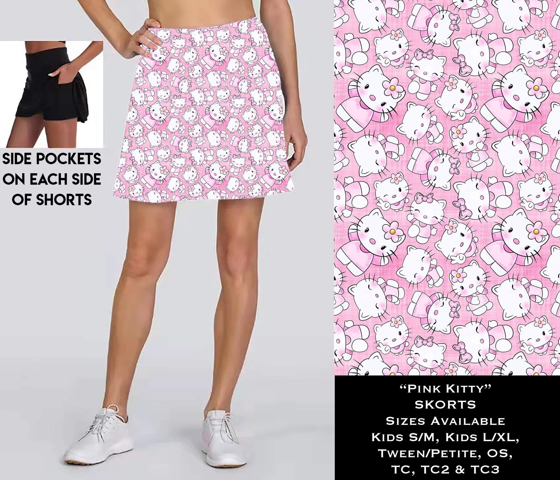 Pink Kitty Skort with Pockets - That’s So Fletch Boutique 