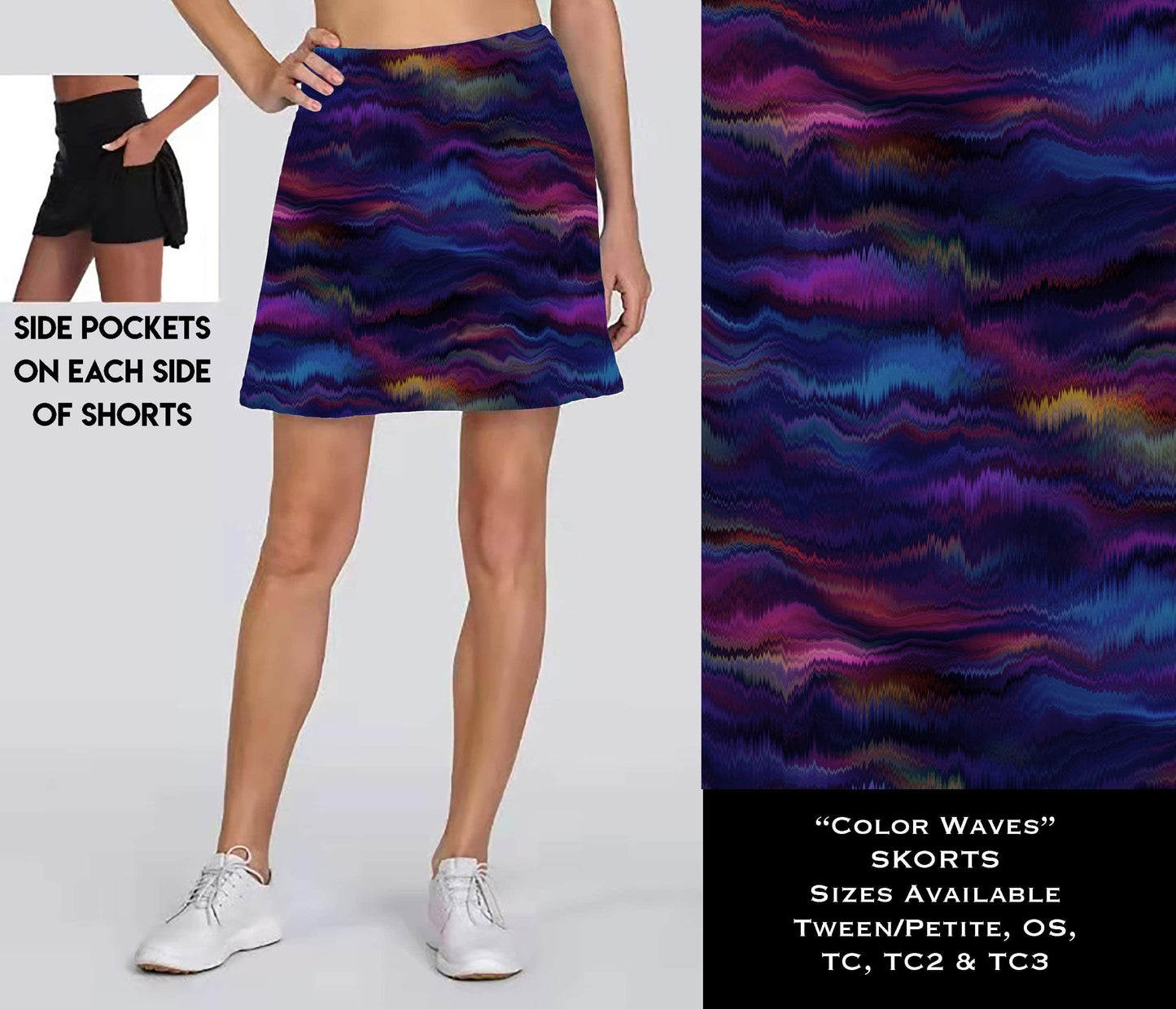 Color Waves Skort with Pockets - That’s So Fletch Boutique 