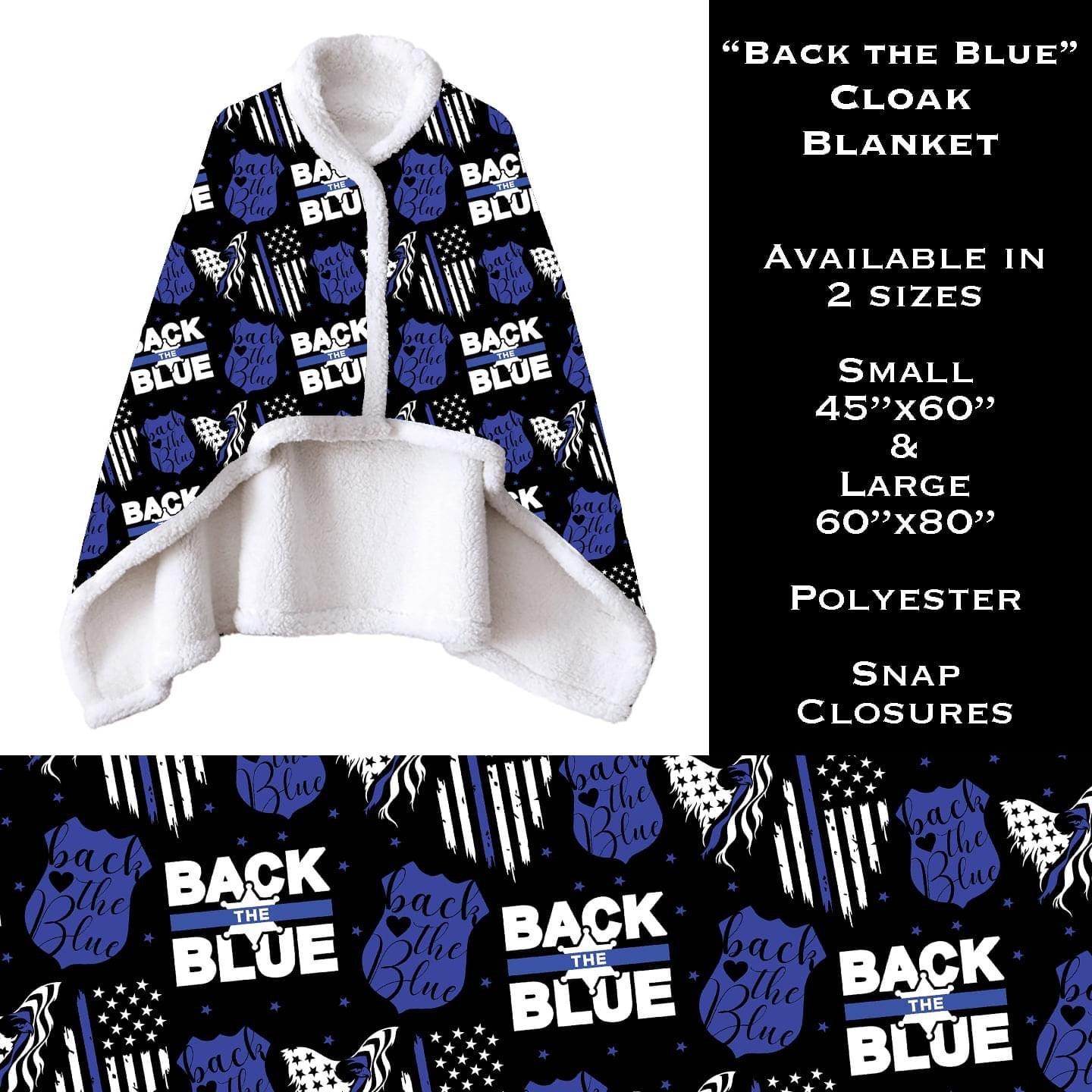 Back the Blue - Cloak Blanket - That’s So Fletch Boutique 