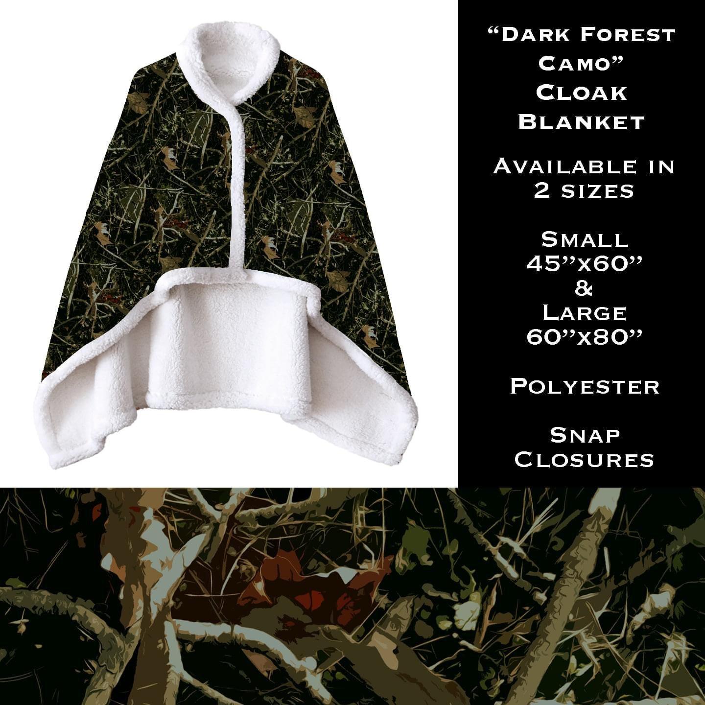 Dark Forest Camo - Cloak Blanket - That’s So Fletch Boutique 