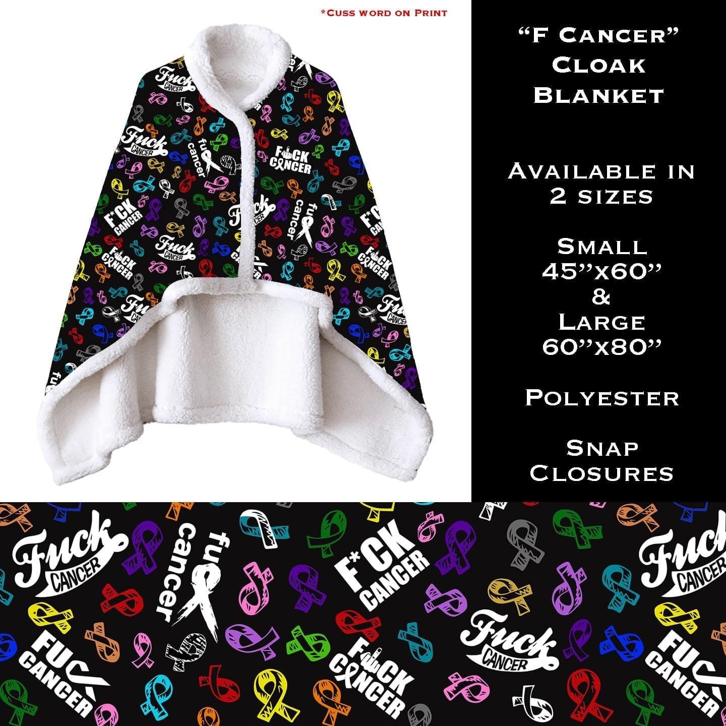 F-Cancer - Cloak Blanket - That’s So Fletch Boutique 