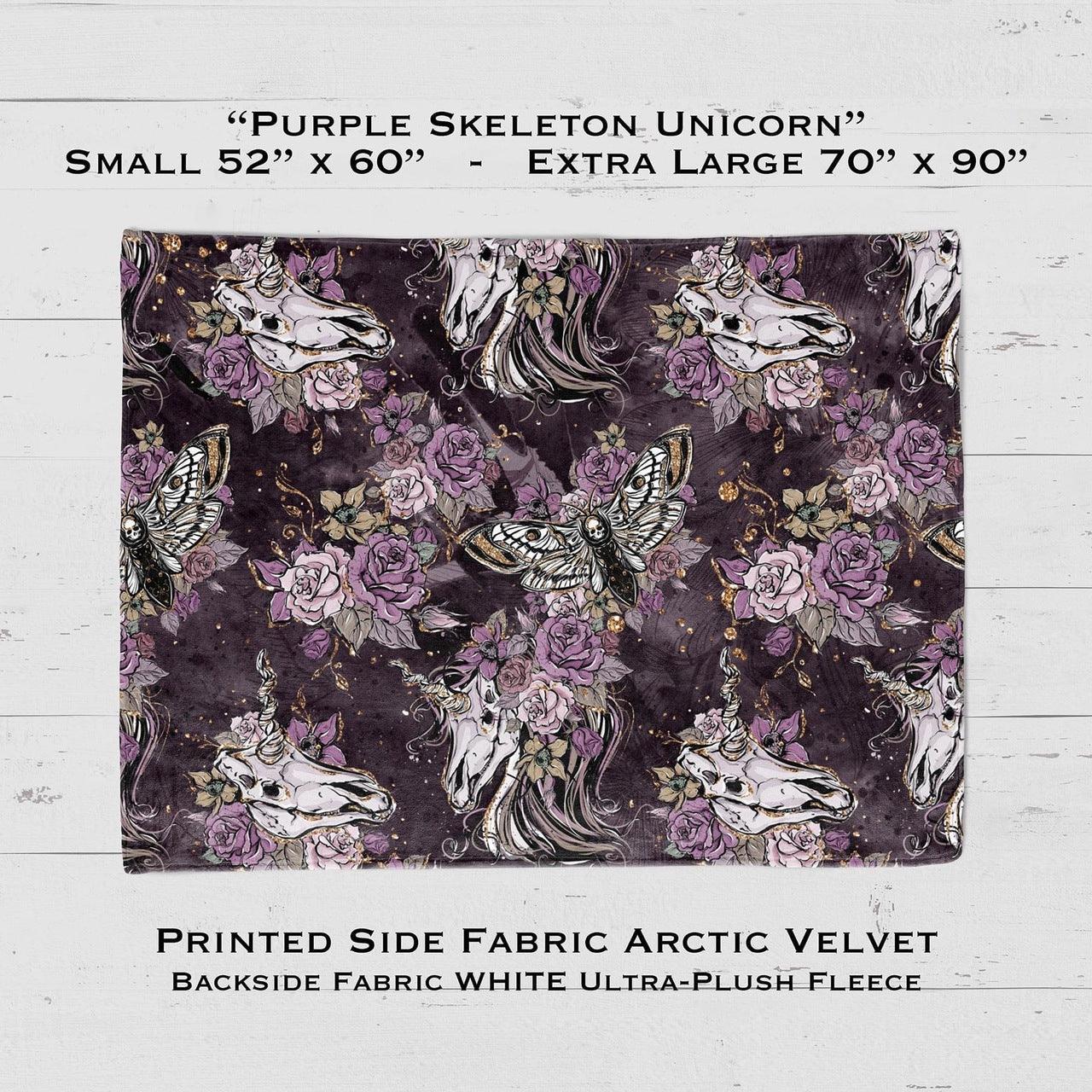 Purple Skeleton Unicorn - Blanket - That’s So Fletch Boutique 