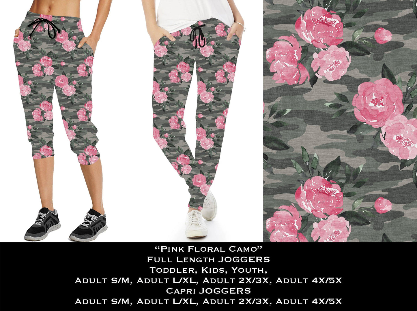 Pink Floral Camo - Full & Capri Joggers - That’s So Fletch Boutique 