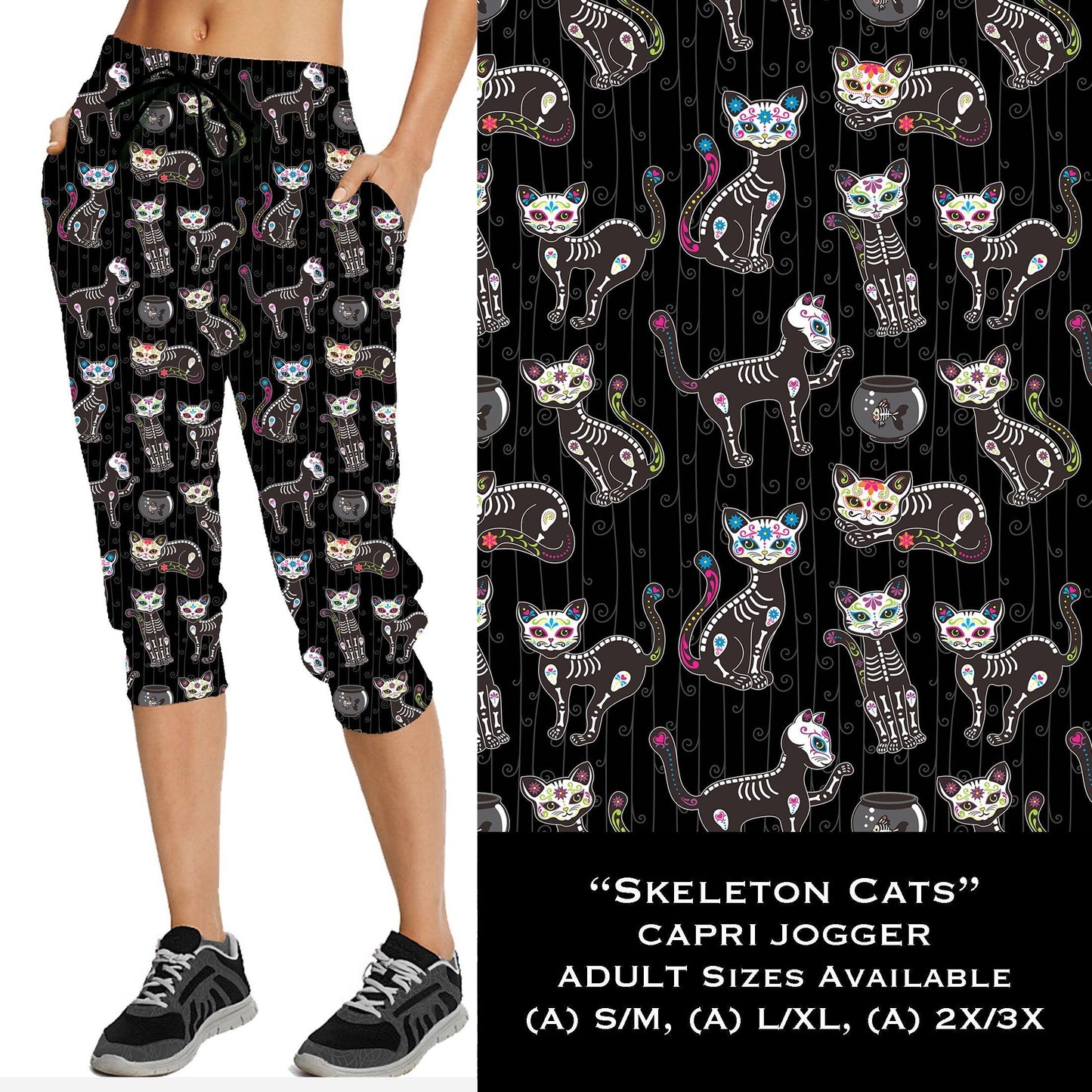 Skeleton Cats - Full & Capri Joggers
