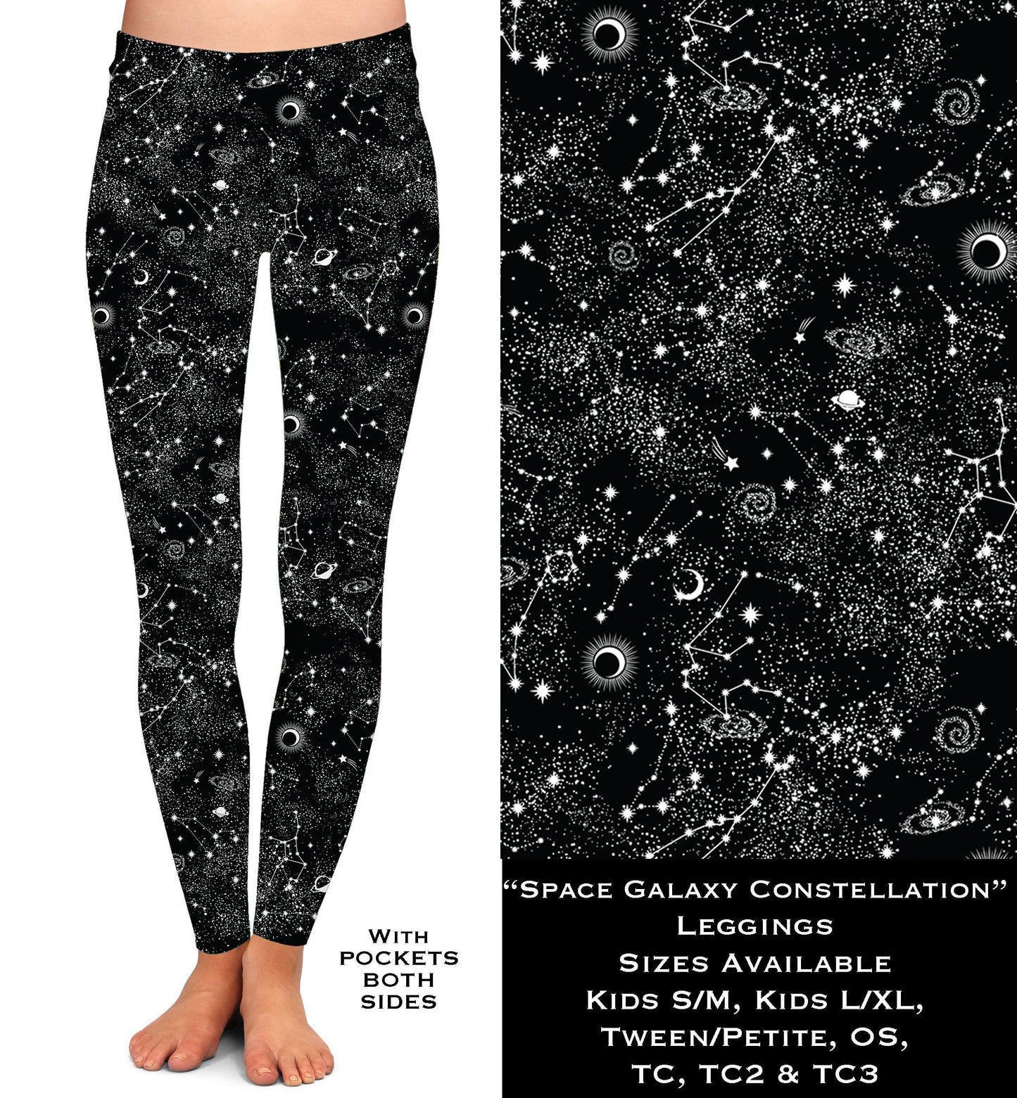 Space Galaxy Constellation - Leggings & Capris - That’s So Fletch Boutique 