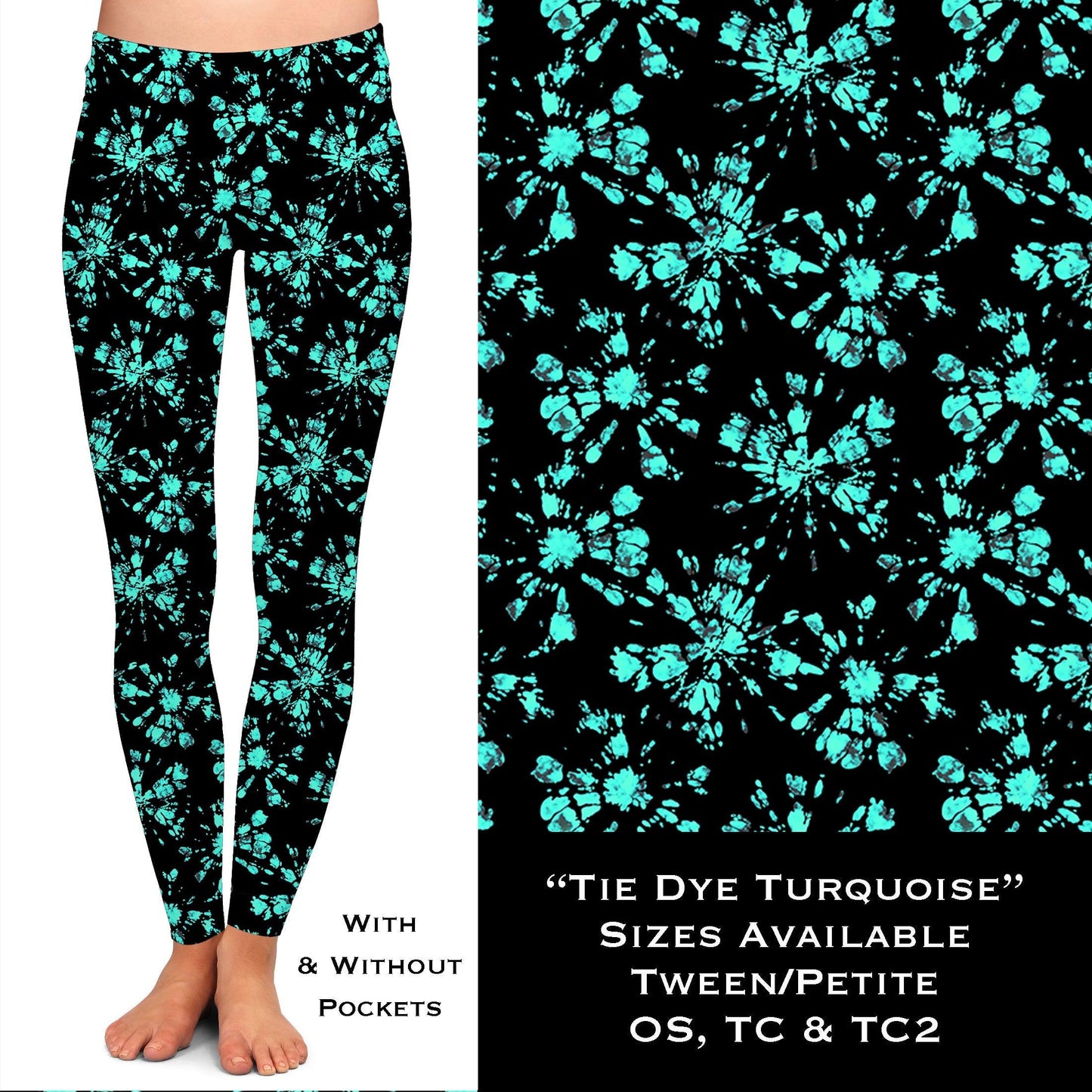 Tie Dye Turquoise - Leggings & Capris - That’s So Fletch Boutique 