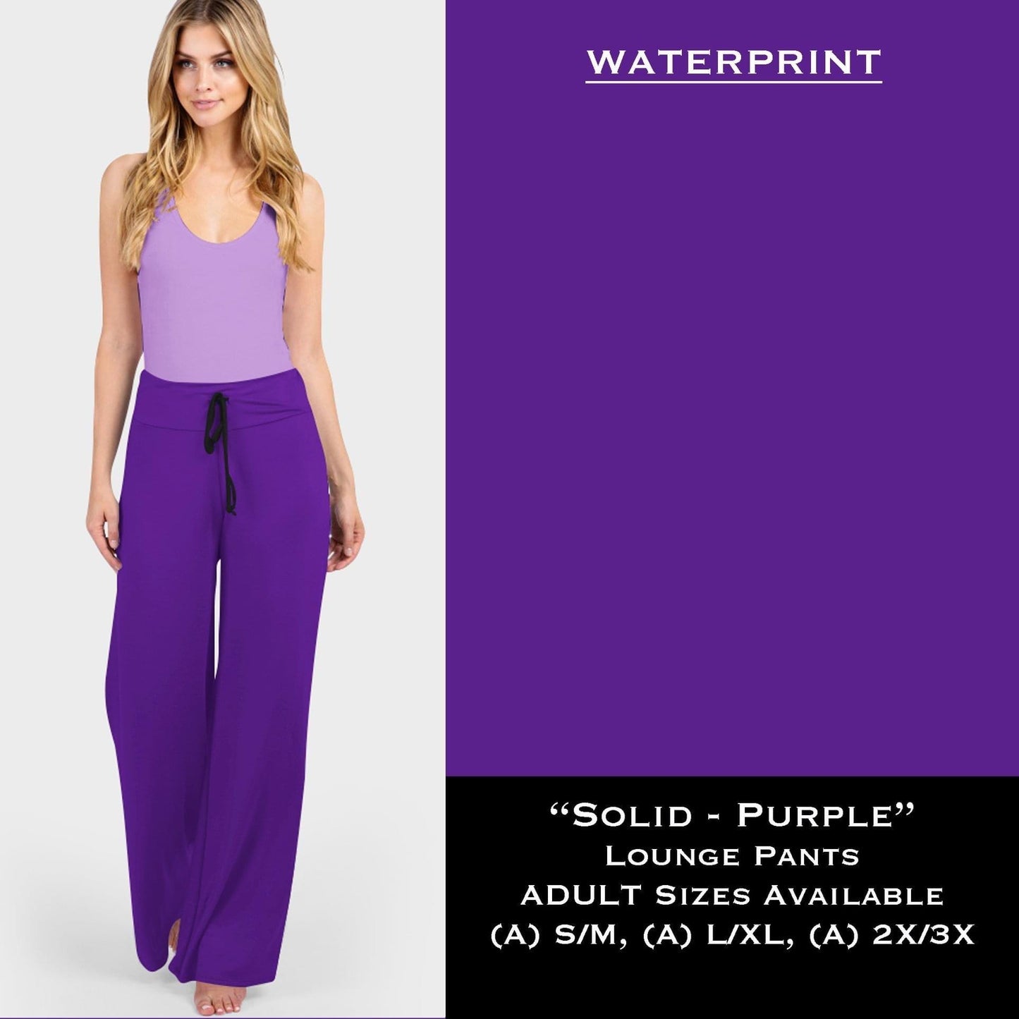 Solid Purple - Lounge Pants - That’s So Fletch Boutique 