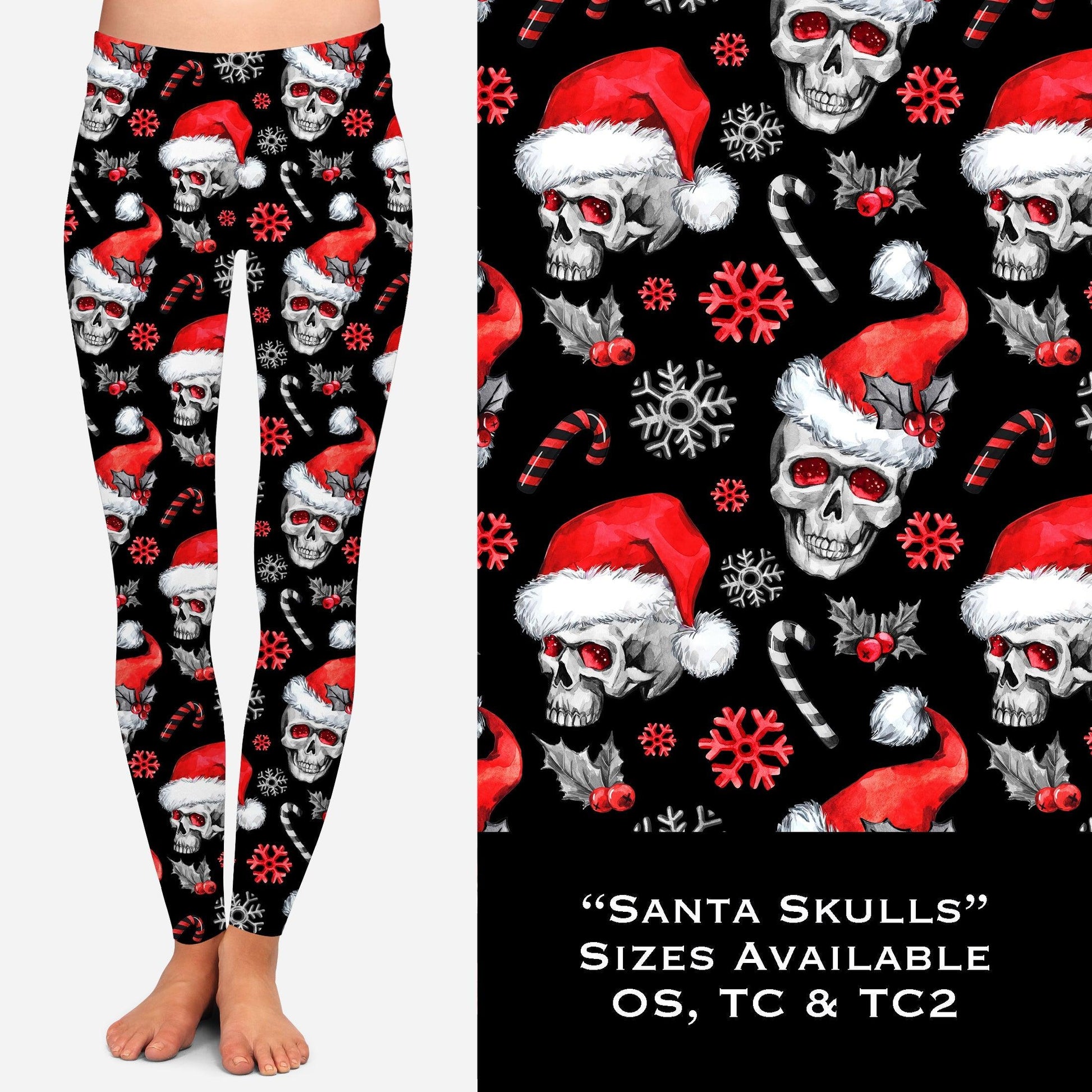 Santa Skulls - Legging & Capri - That’s So Fletch Boutique 