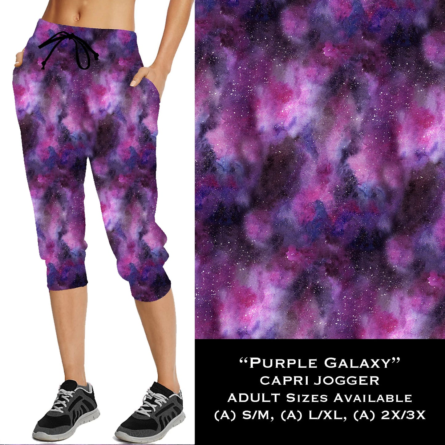 Purple Galaxy - Full & Capri Joggers - That’s So Fletch Boutique 