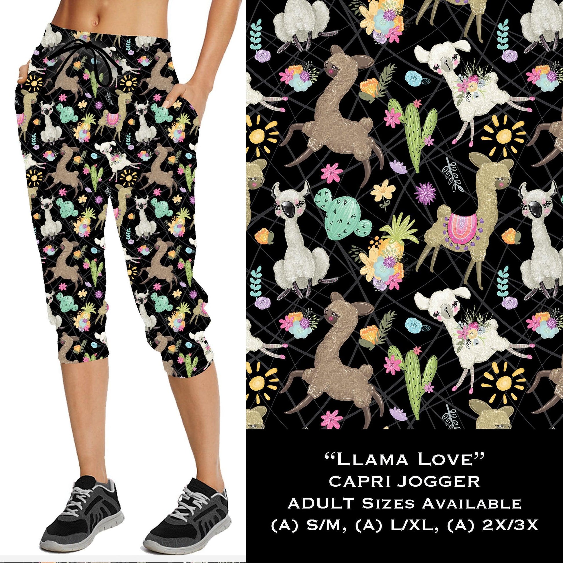 Llama Love - Full & Capri Joggers - That’s So Fletch Boutique 