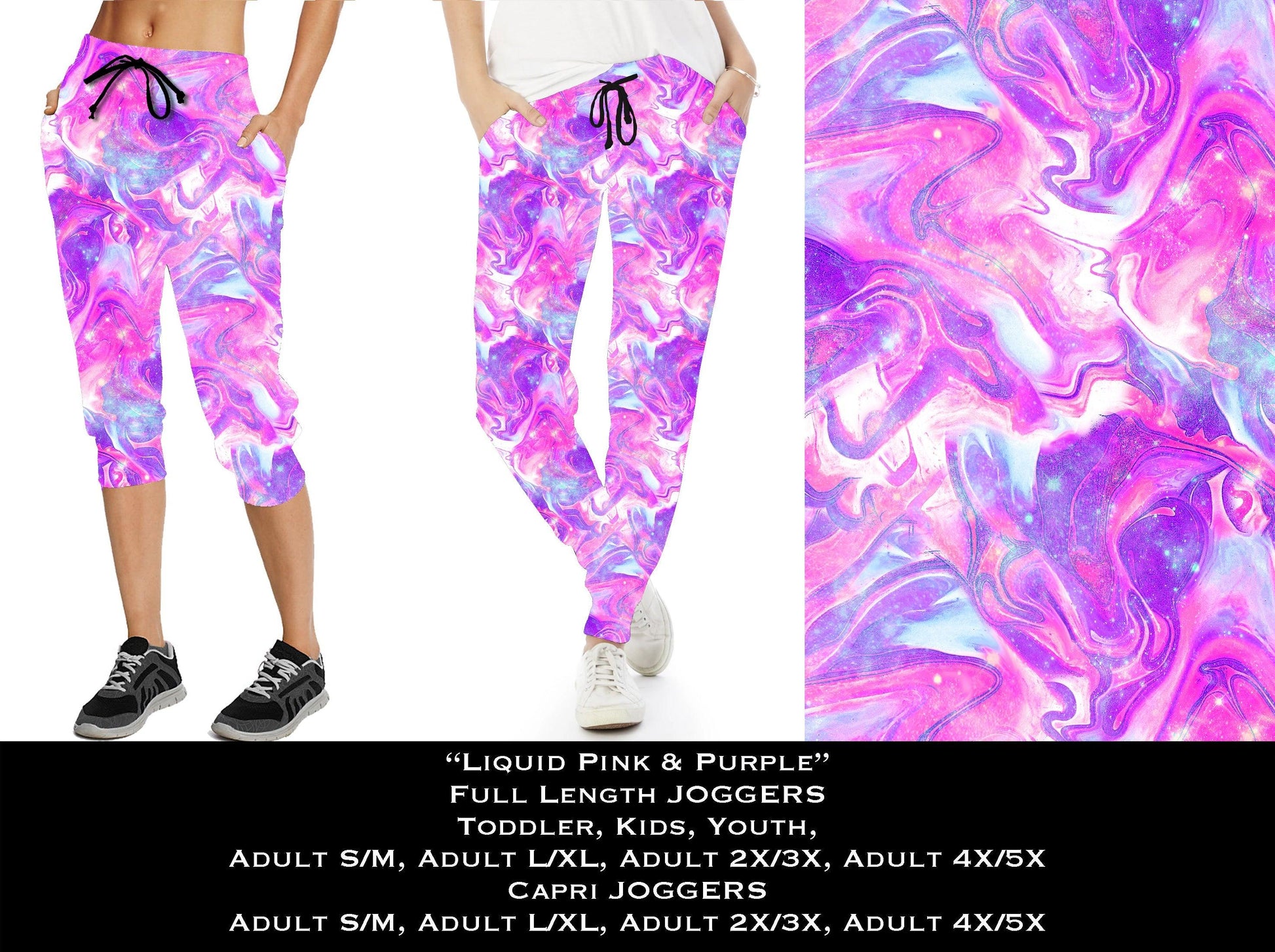 Liquid Pink & Purple - Full & Capri Joggers - That’s So Fletch Boutique 